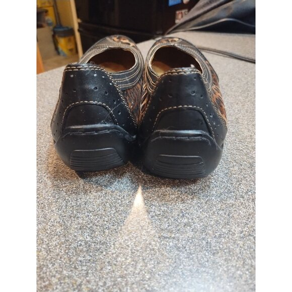 Ladies Audition Leather Cheetah Print Flats Size 9W - Picture 3 of 6